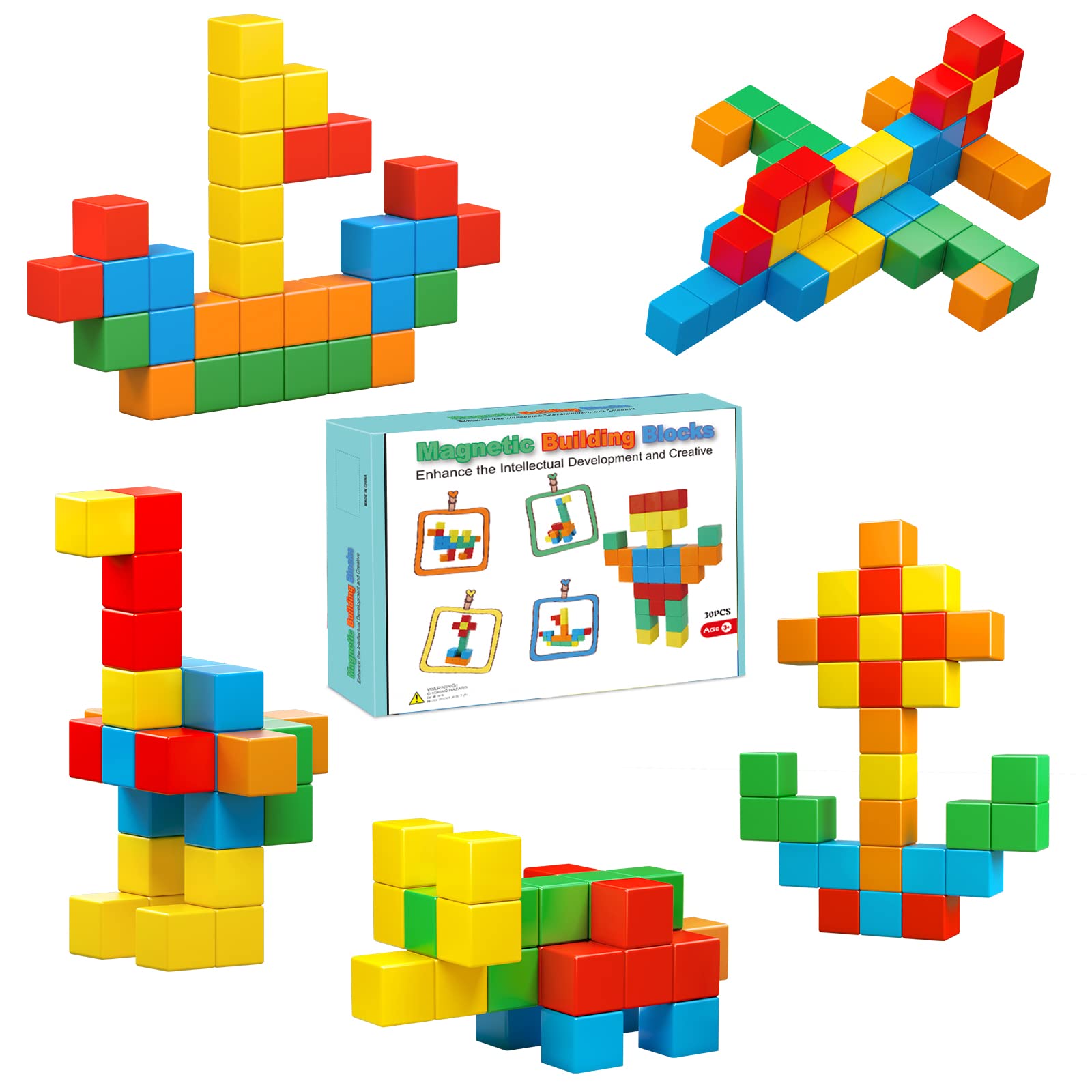 Bright colored KOIEMAY magnetic blocks for collaborative play