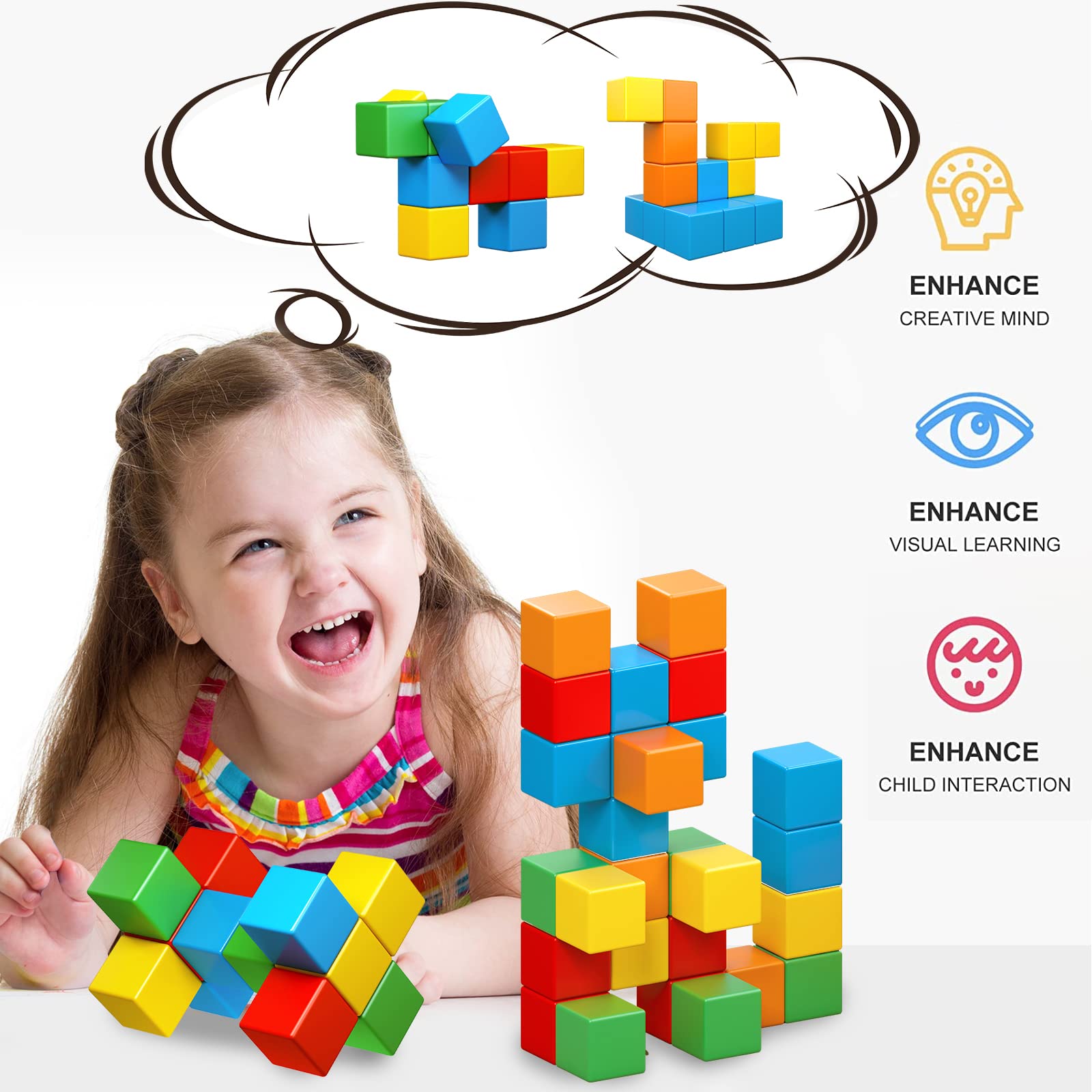 KOIEMAY magnetic blocks rounded edges safe design