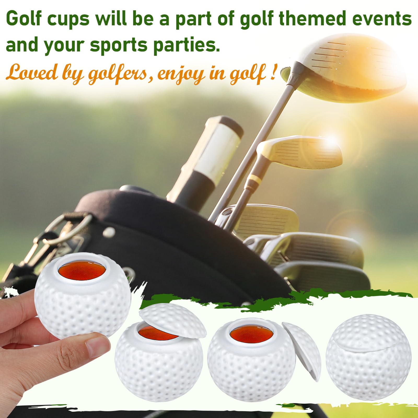 KOLUTI 4-pack golf ball shot glasses silicone white