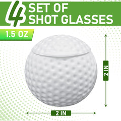 KOLUTI 4 pack silicone golf ball shot glasses white set