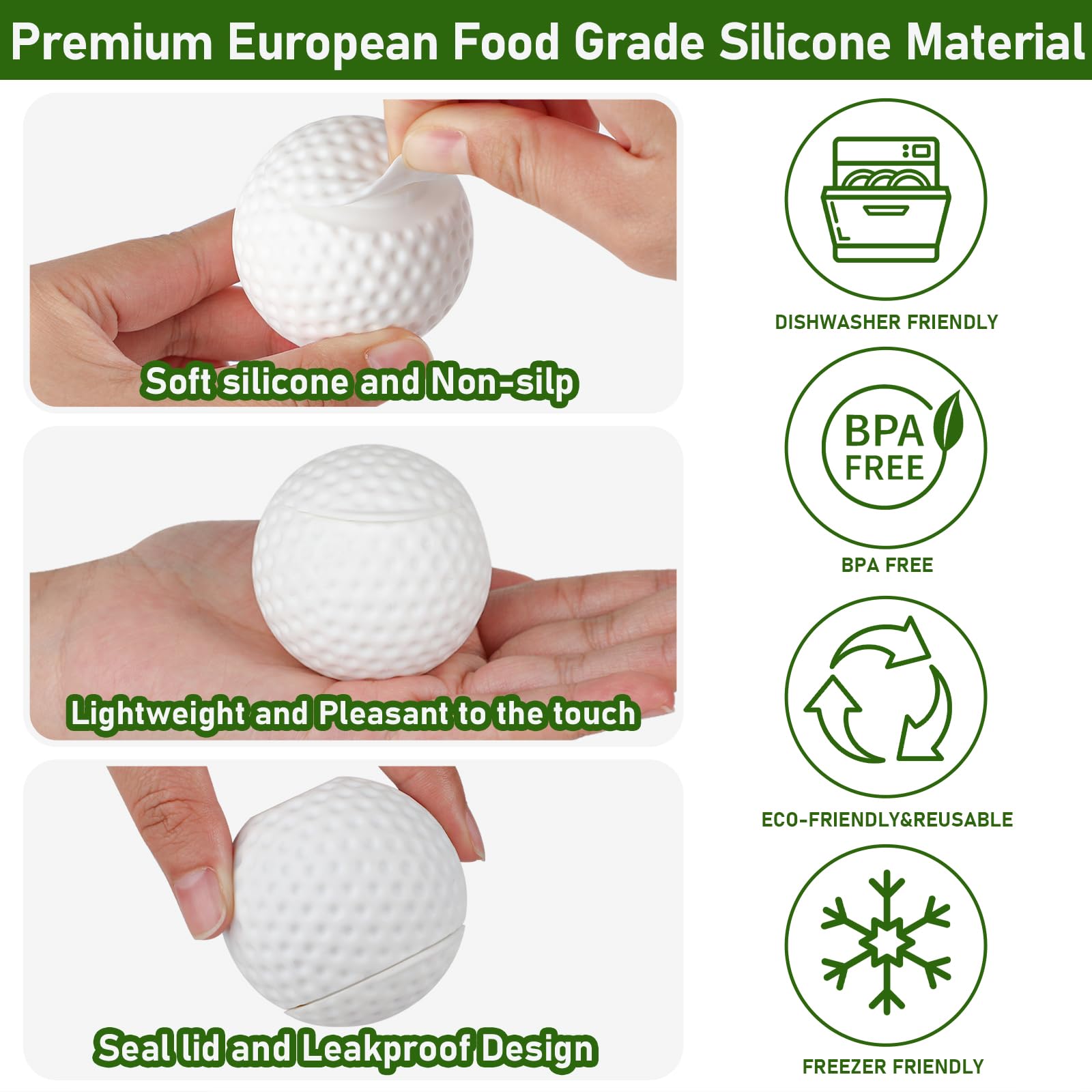 Golf ball shaped shot glass silicone white 1.5oz KOLUTI
