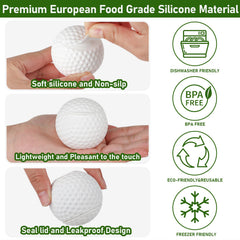 Golf ball shaped shot glass silicone white 1.5oz KOLUTI