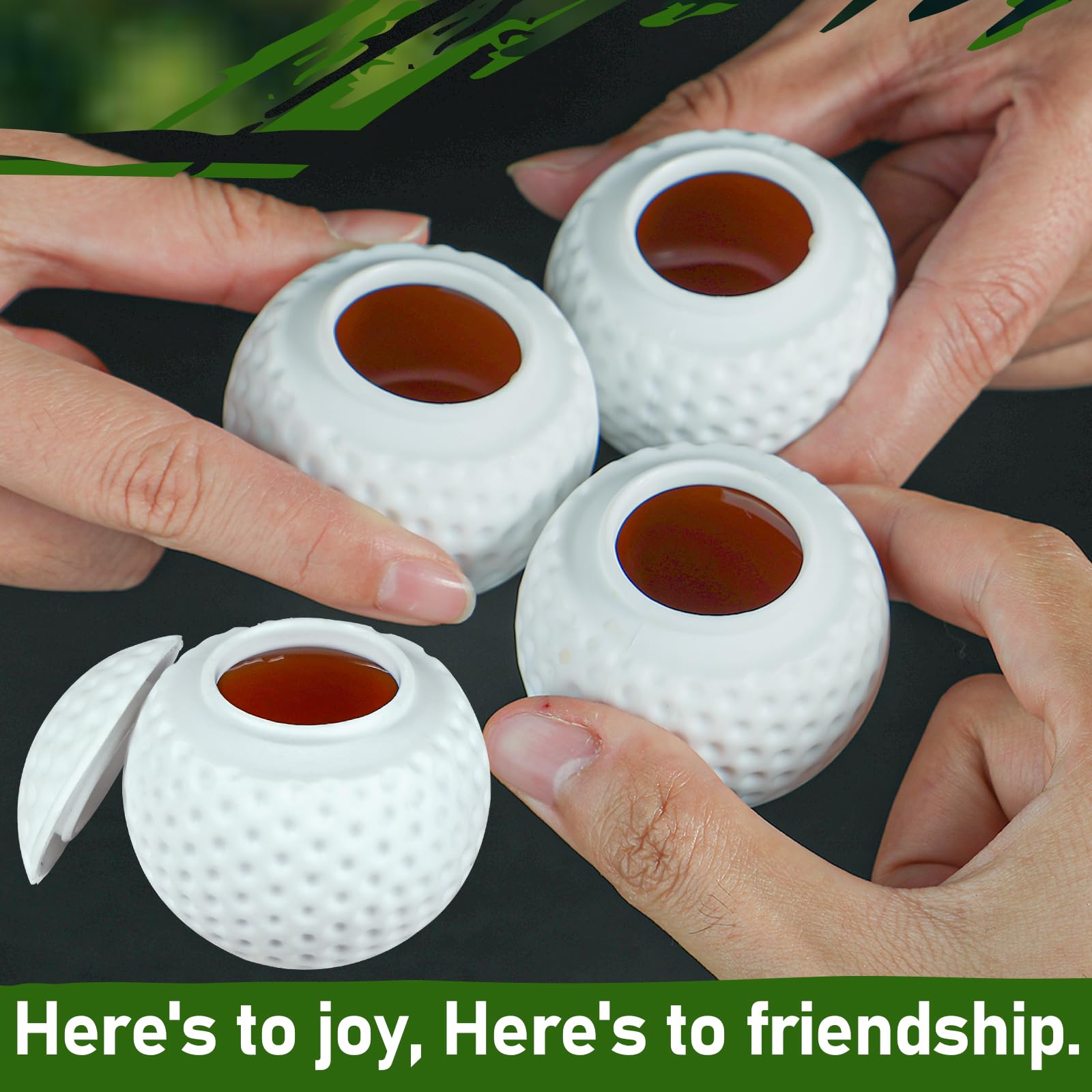 Silicone golf ball shot glasses 1.5oz white by KOLUTI