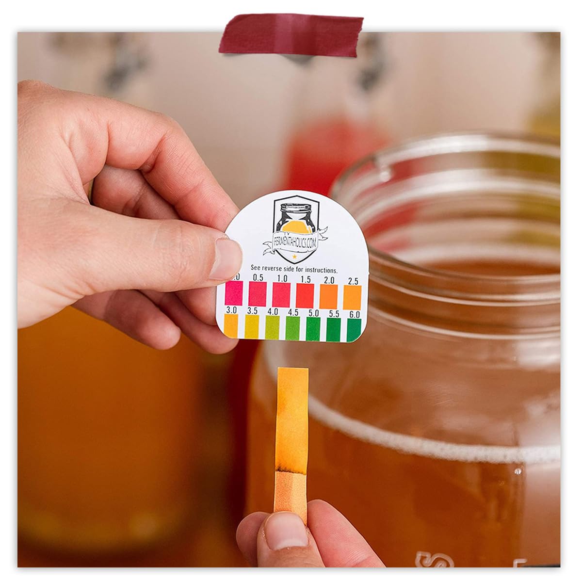 Adhesive thermometer for fermentation