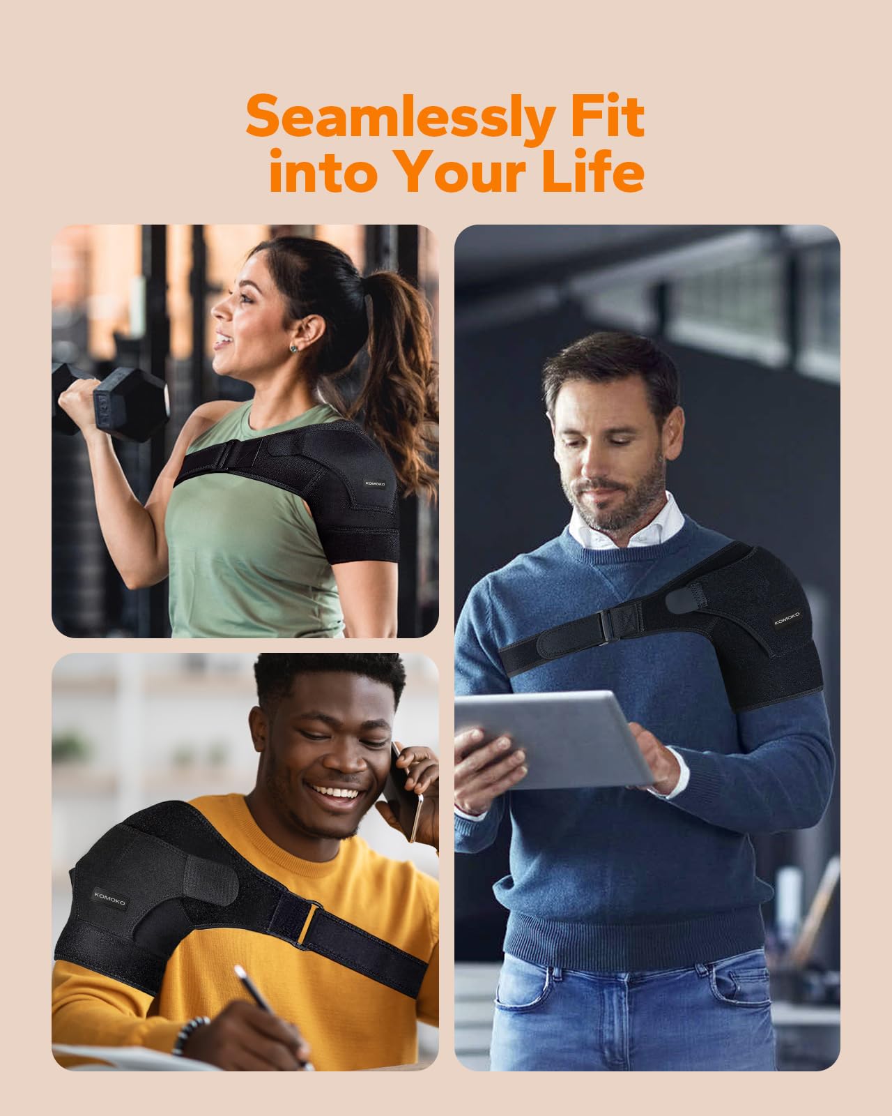 Komoko Shoulder Brace adjustable fit for left arm image