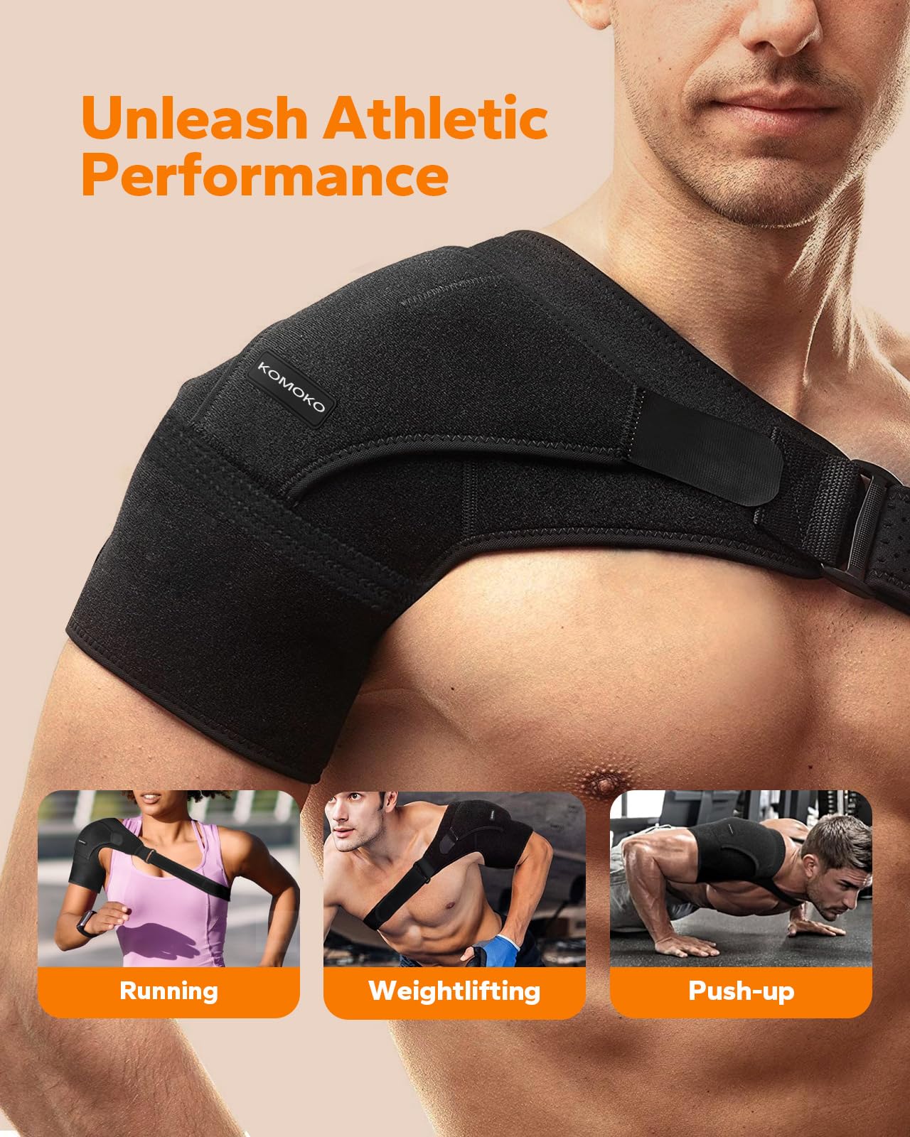 Komoko Shoulder Brace adjustable fit for right arm image