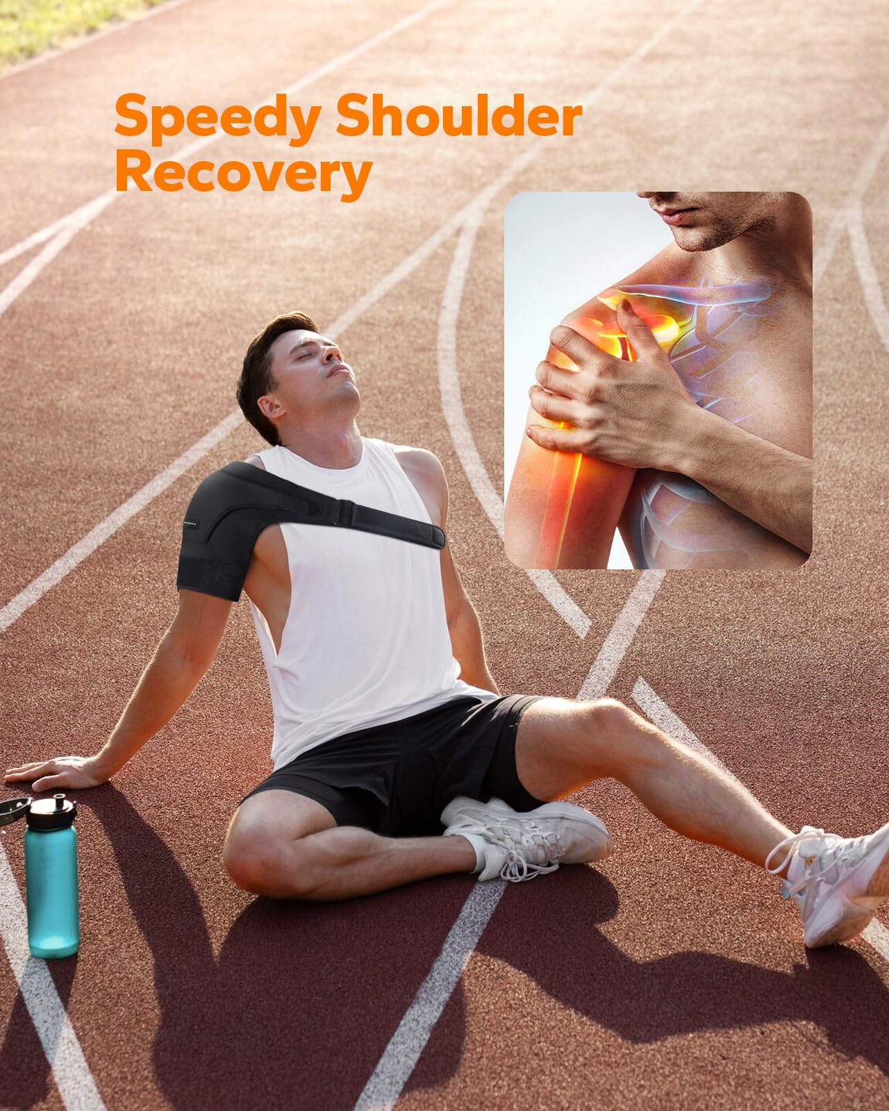 Komoko Shoulder Brace rotator cuff support close up image