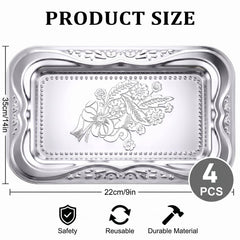 KongTiva silver embossed serving tray close up showing vintage patterns