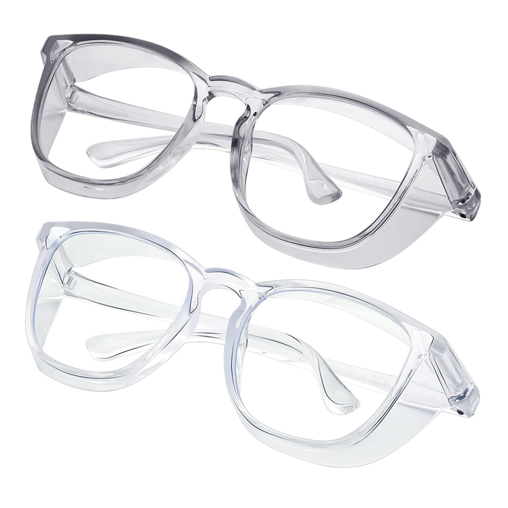 konqkin safety glasses anti fog square frame front view