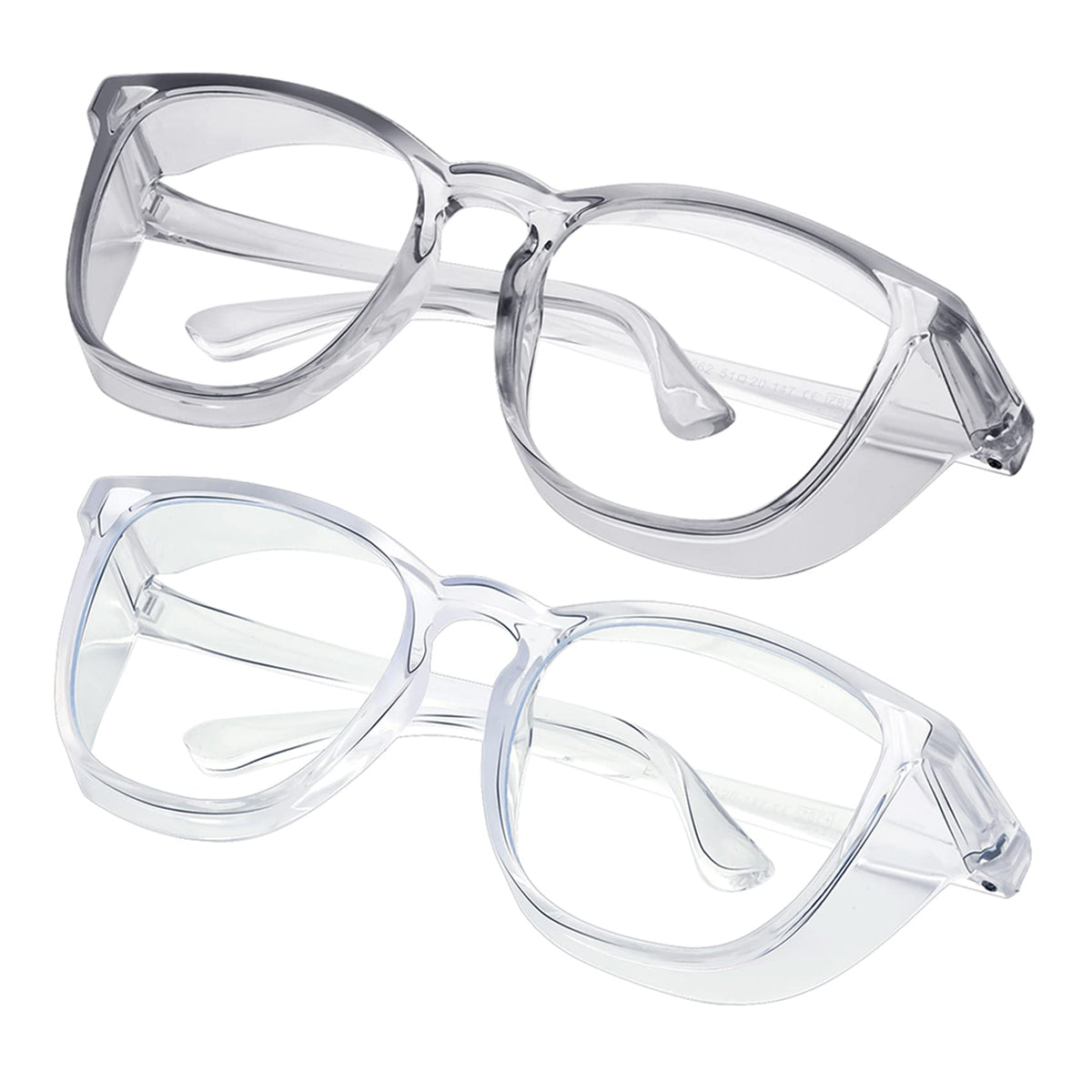 konqkin safety glasses anti fog square frame front view
