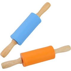 Koogel 9 Inch Mini Rolling Pin blue and orange set