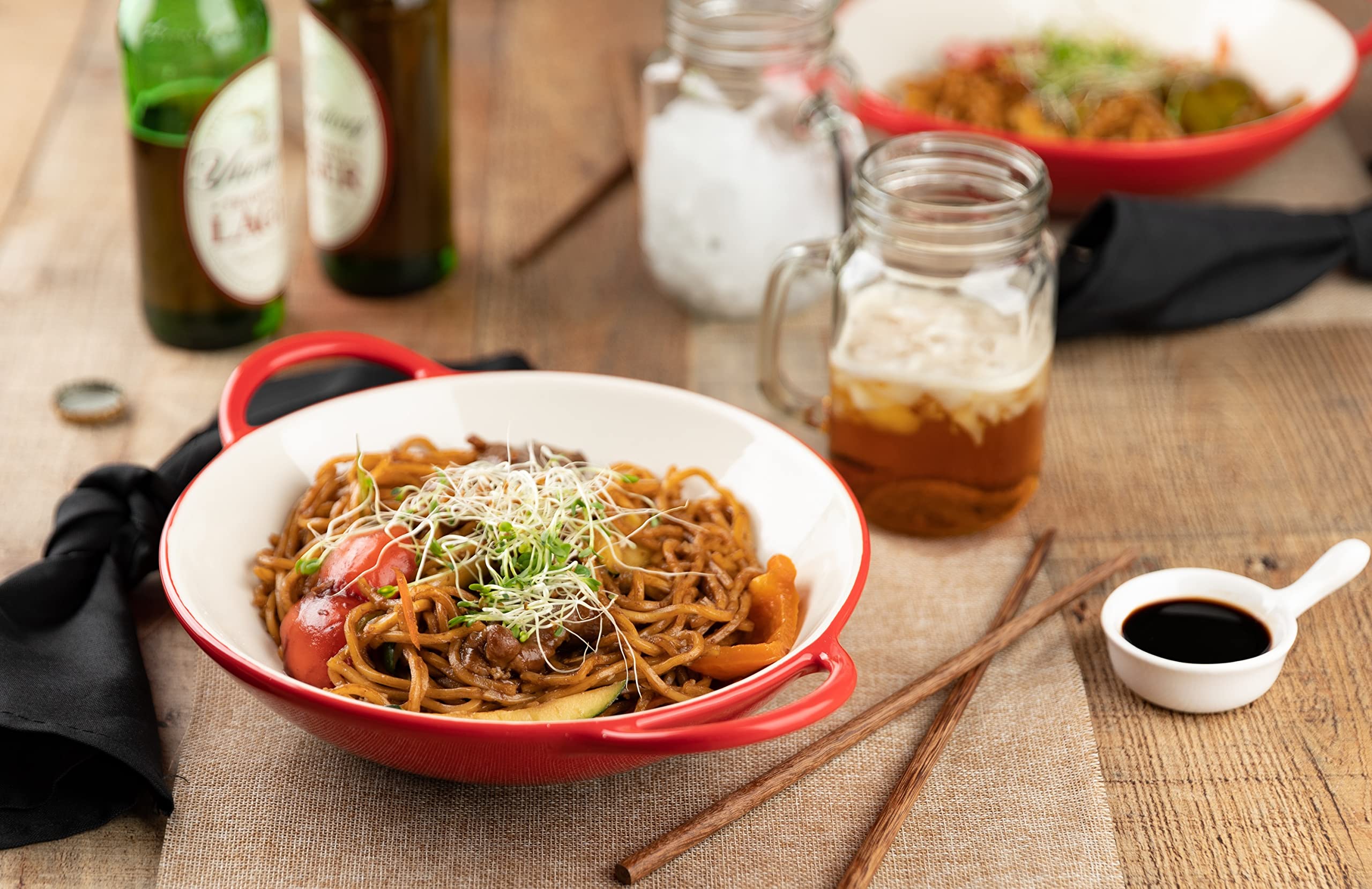 KooK ceramic mini wok stoneware bowls for soups