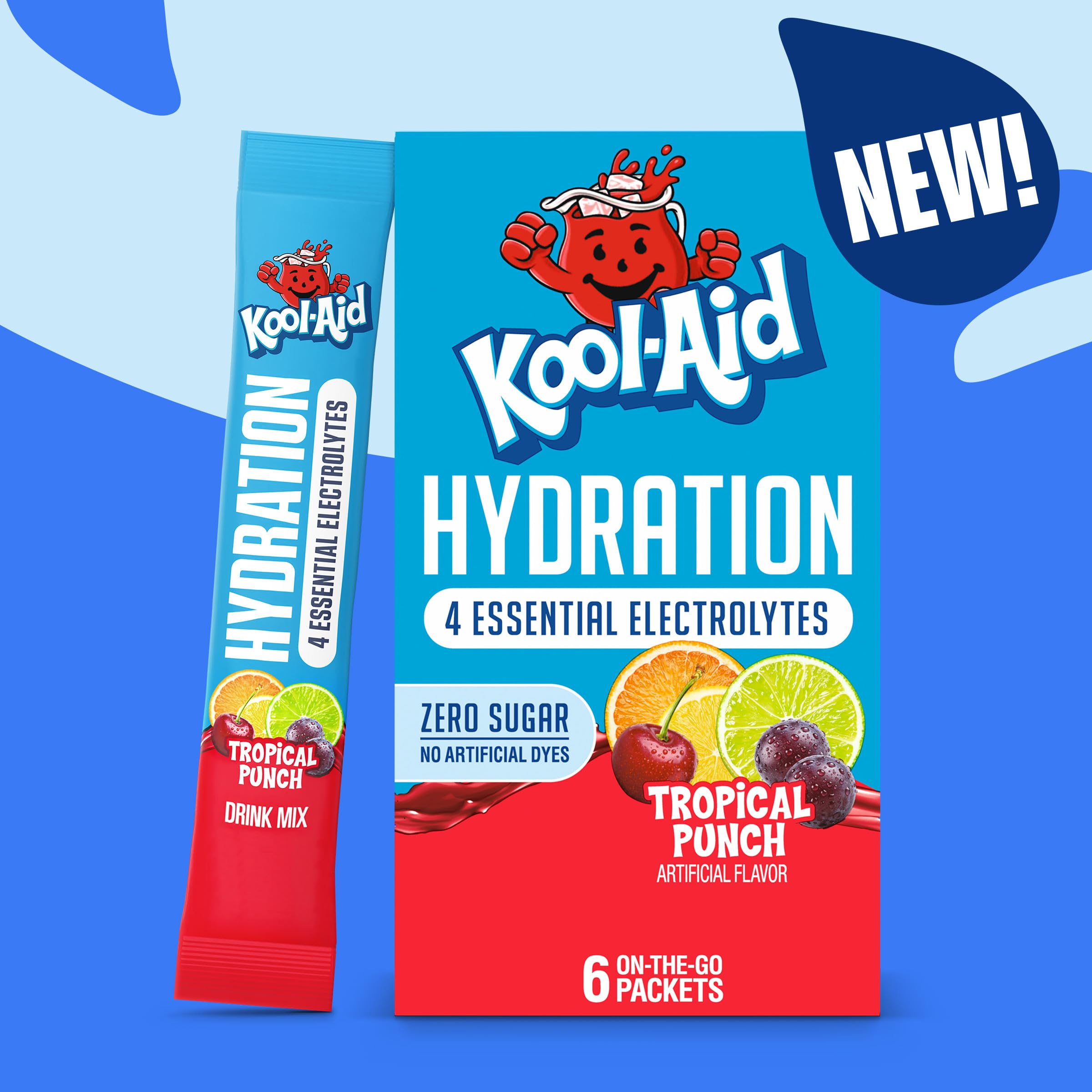 Tropical Punch electrolyte drink mix packet by Kool-Aid