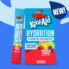 Tropical Punch electrolyte drink mix packet by Kool-Aid