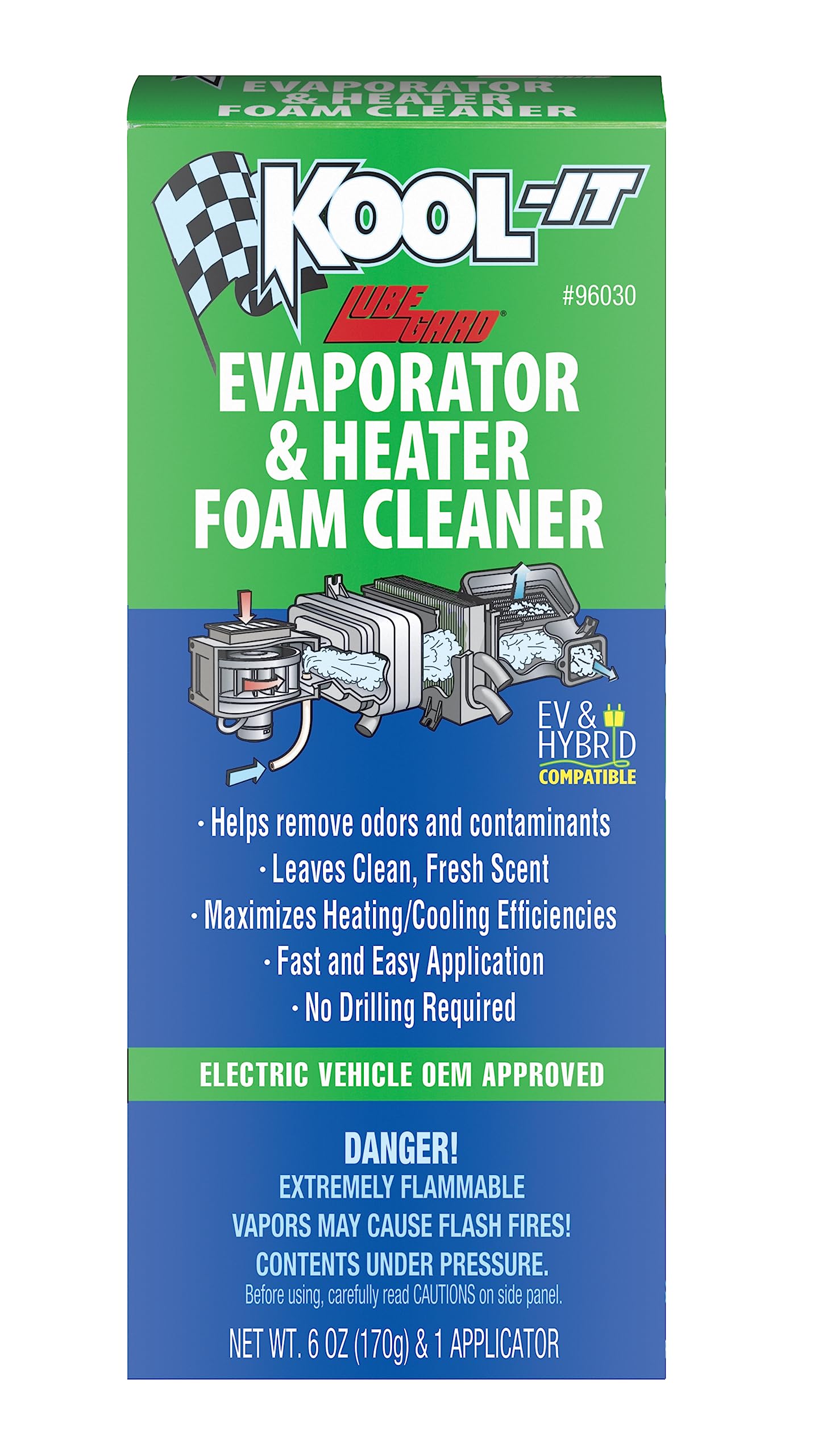Kool-It evaporator heater foam cleaner bottle label