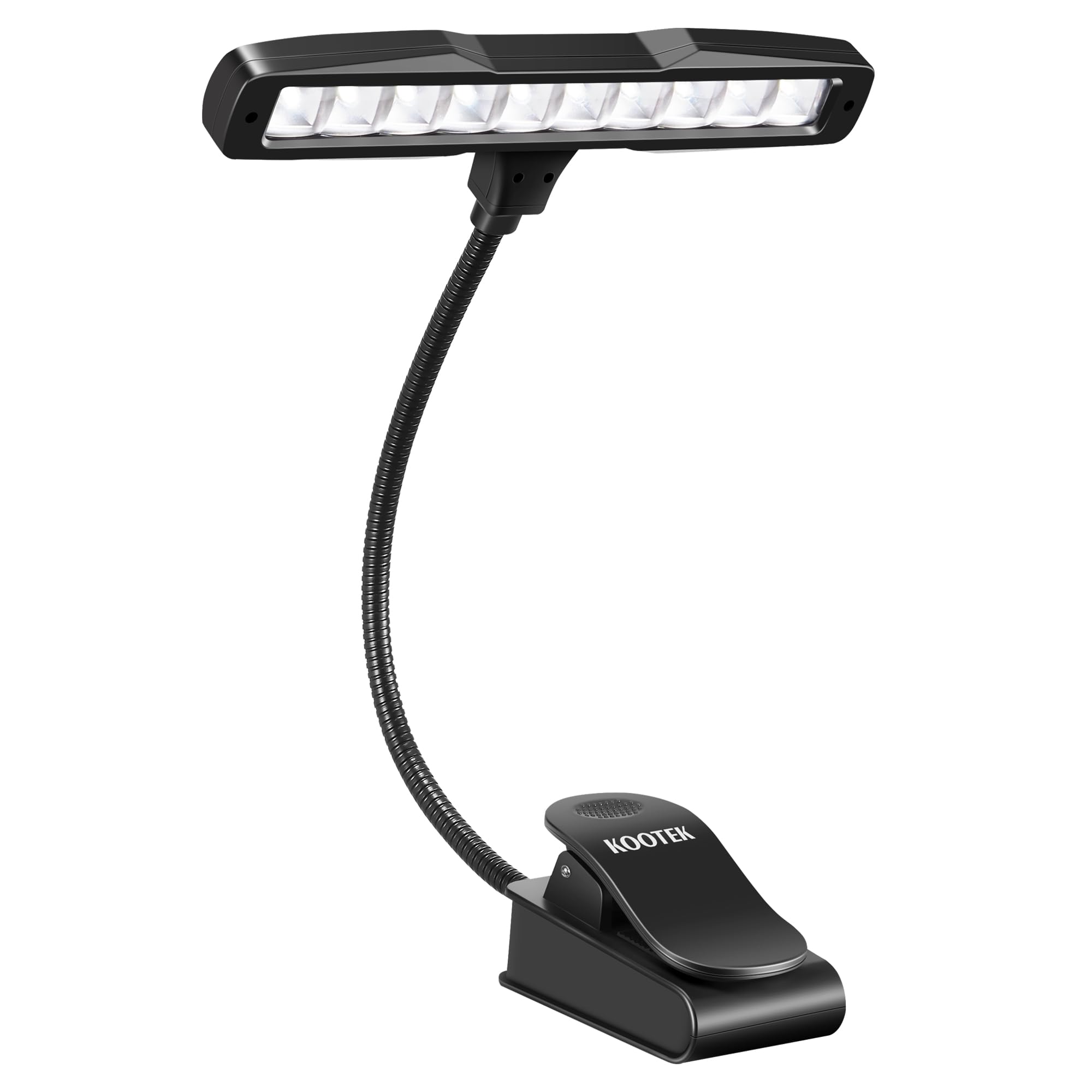 Kootek music stand light clipped to music stand