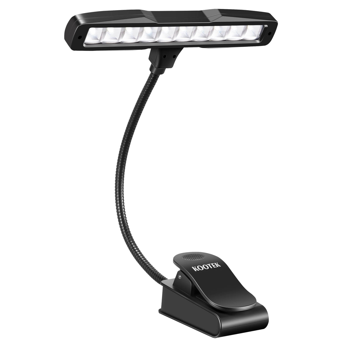 Kootek music stand light clipped to music stand