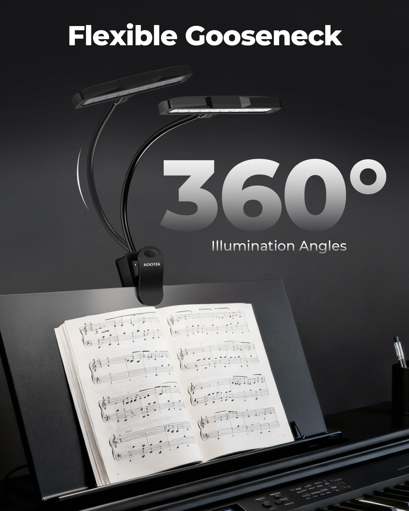 Portable Kootek piano lamp for travel and practice