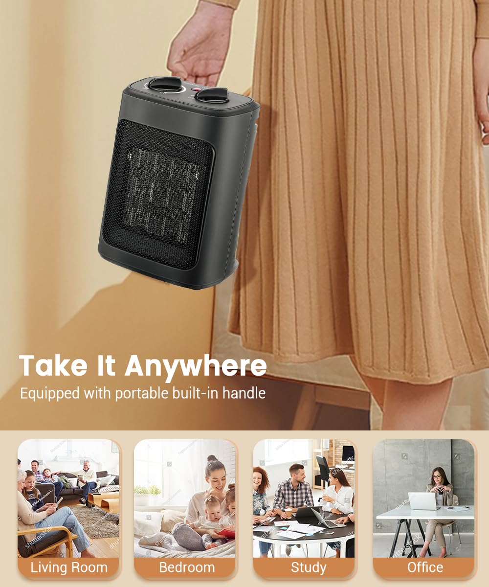 KopBeau space heater fits under desk small space