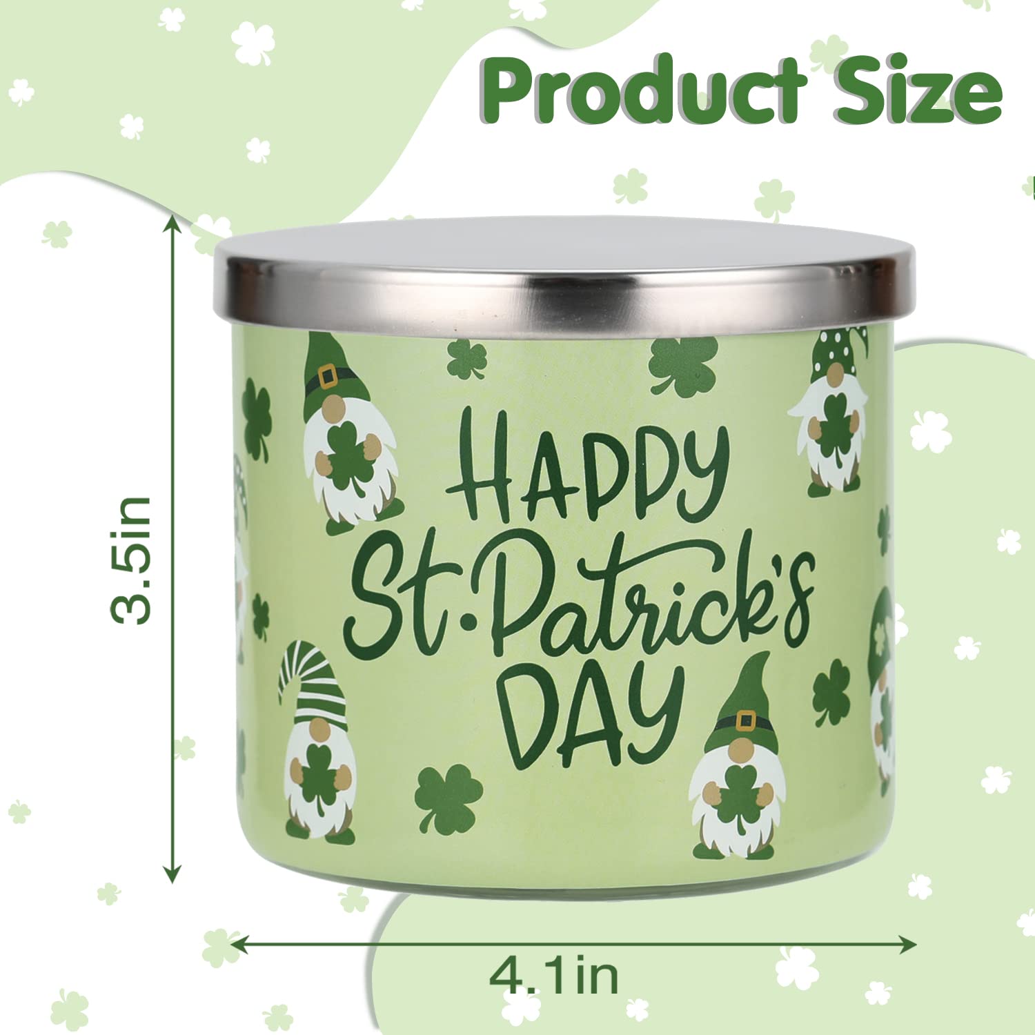 St Patrick's Day decor candle for mantels and tables