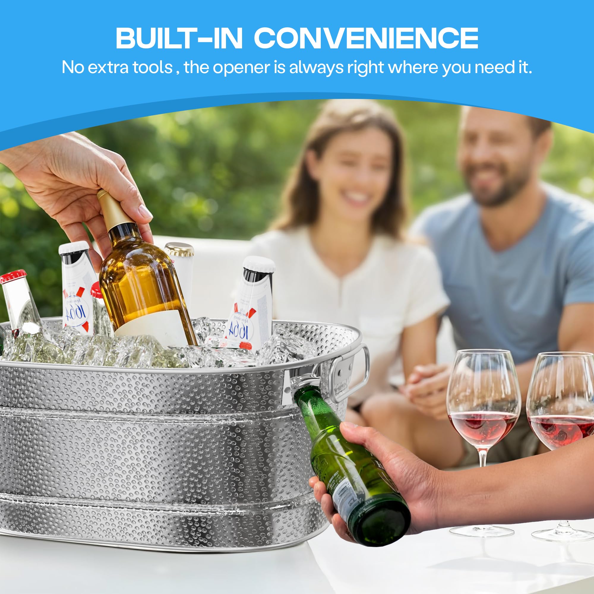 Portable party beverage tub set for events