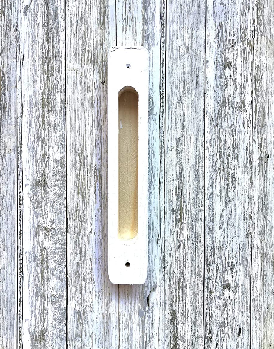 Hand painted acrylic details on wood mezuzah