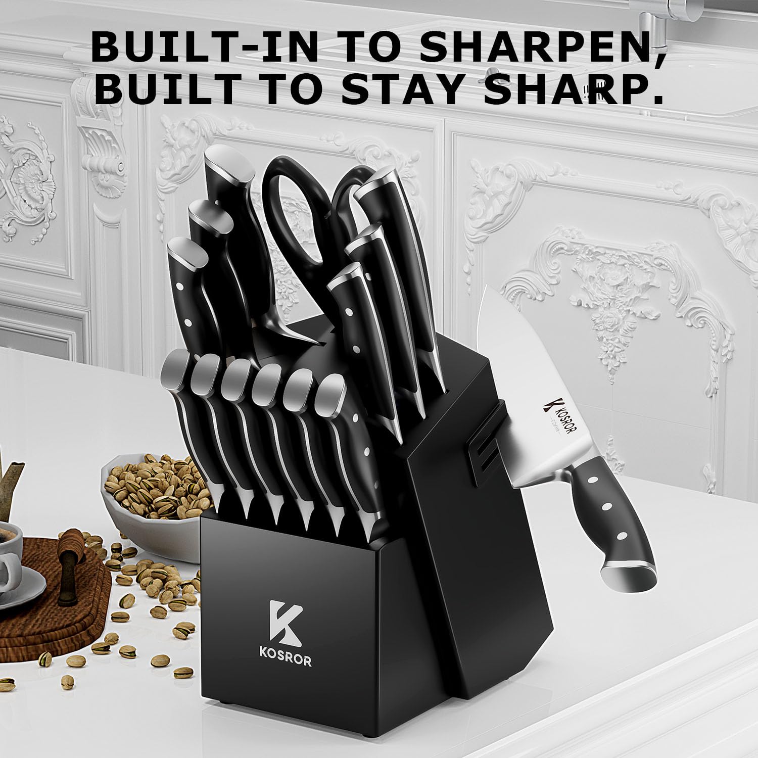 Dishwasher safe top-rack knives from KOSROR set