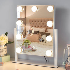 Kotdning Vanity Mirror with Lights front view showing 9 bulbs