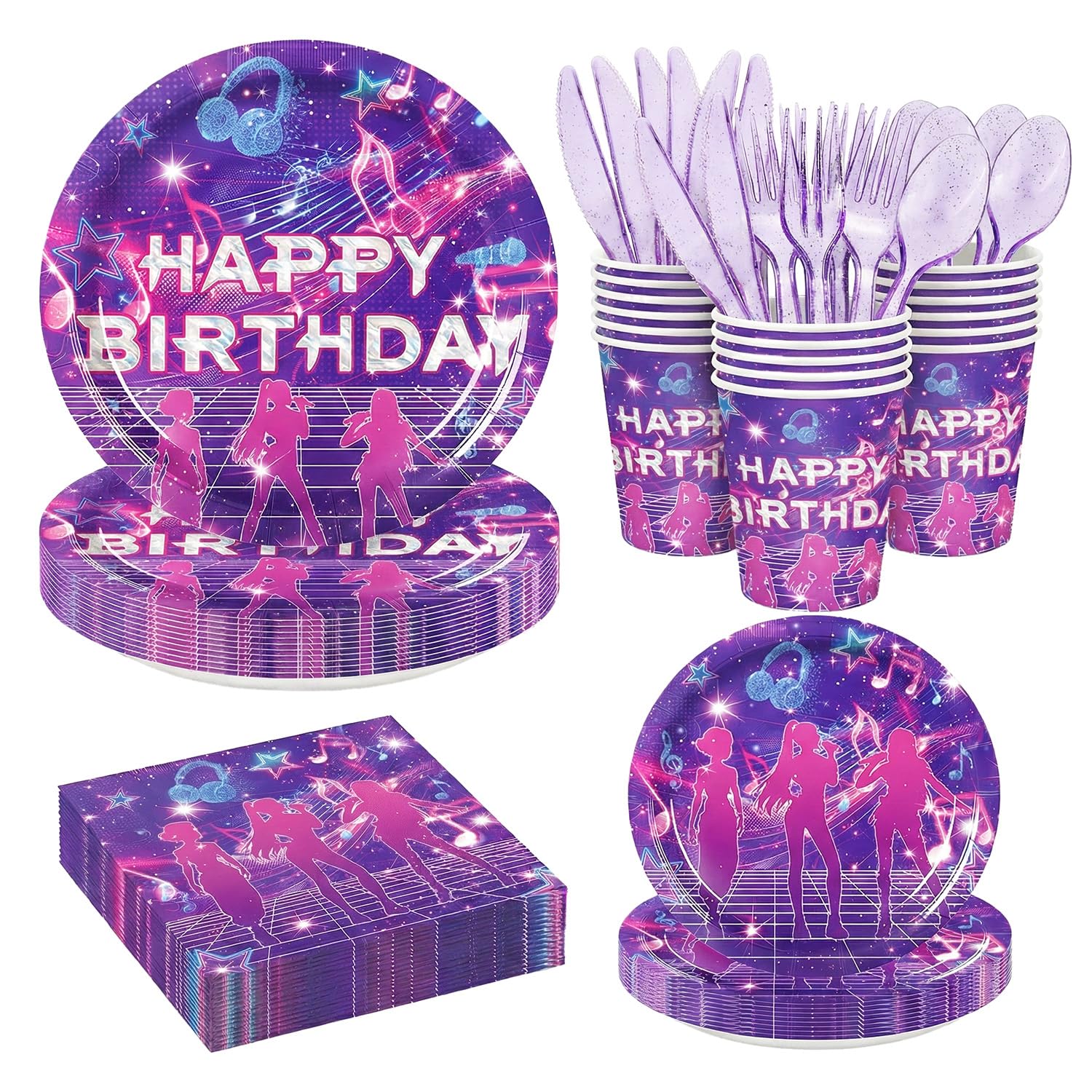 kpop music theme birthday supplies 9 inch plates