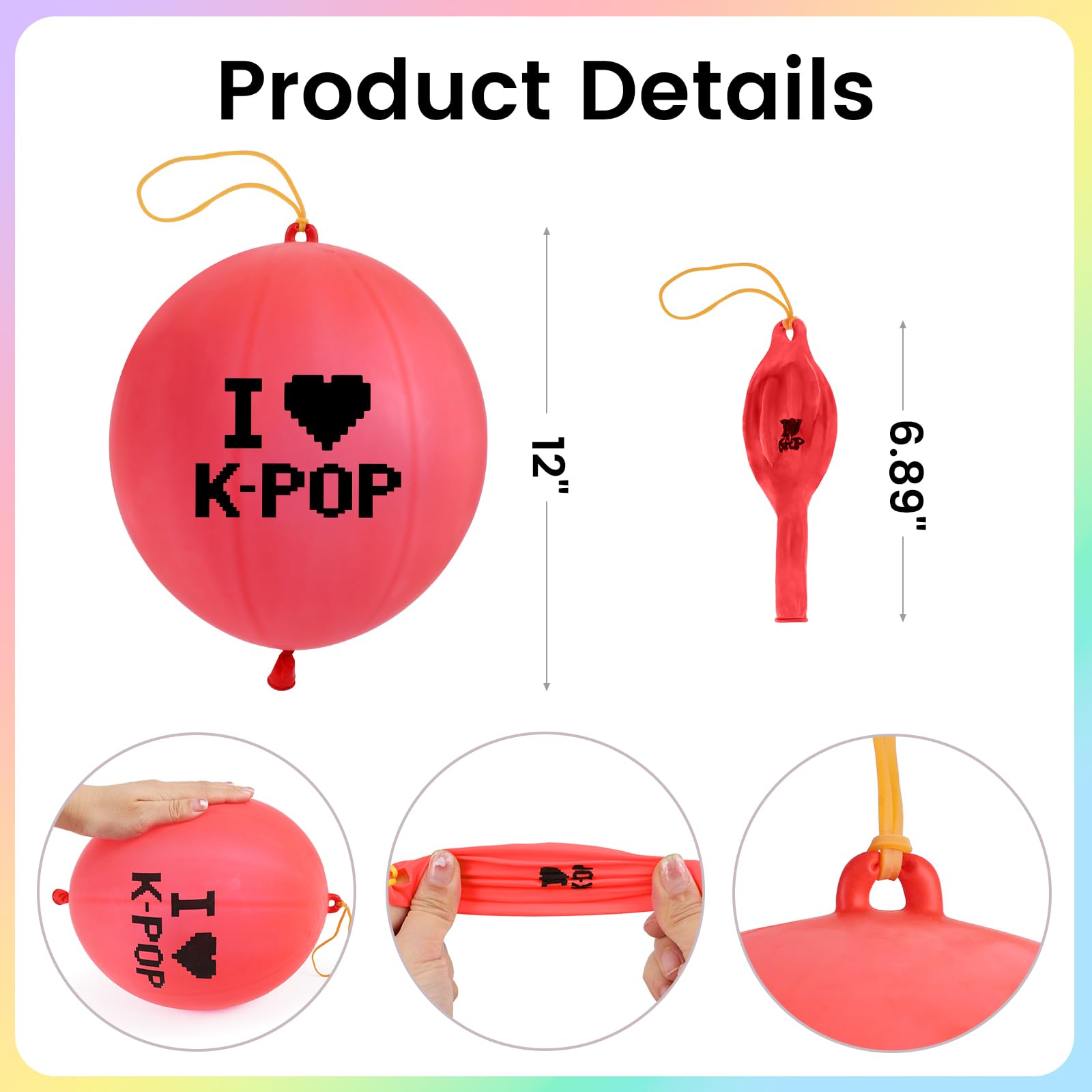 KPOP Punch Balloons 20 Pcs Time to Shine microphone design detail