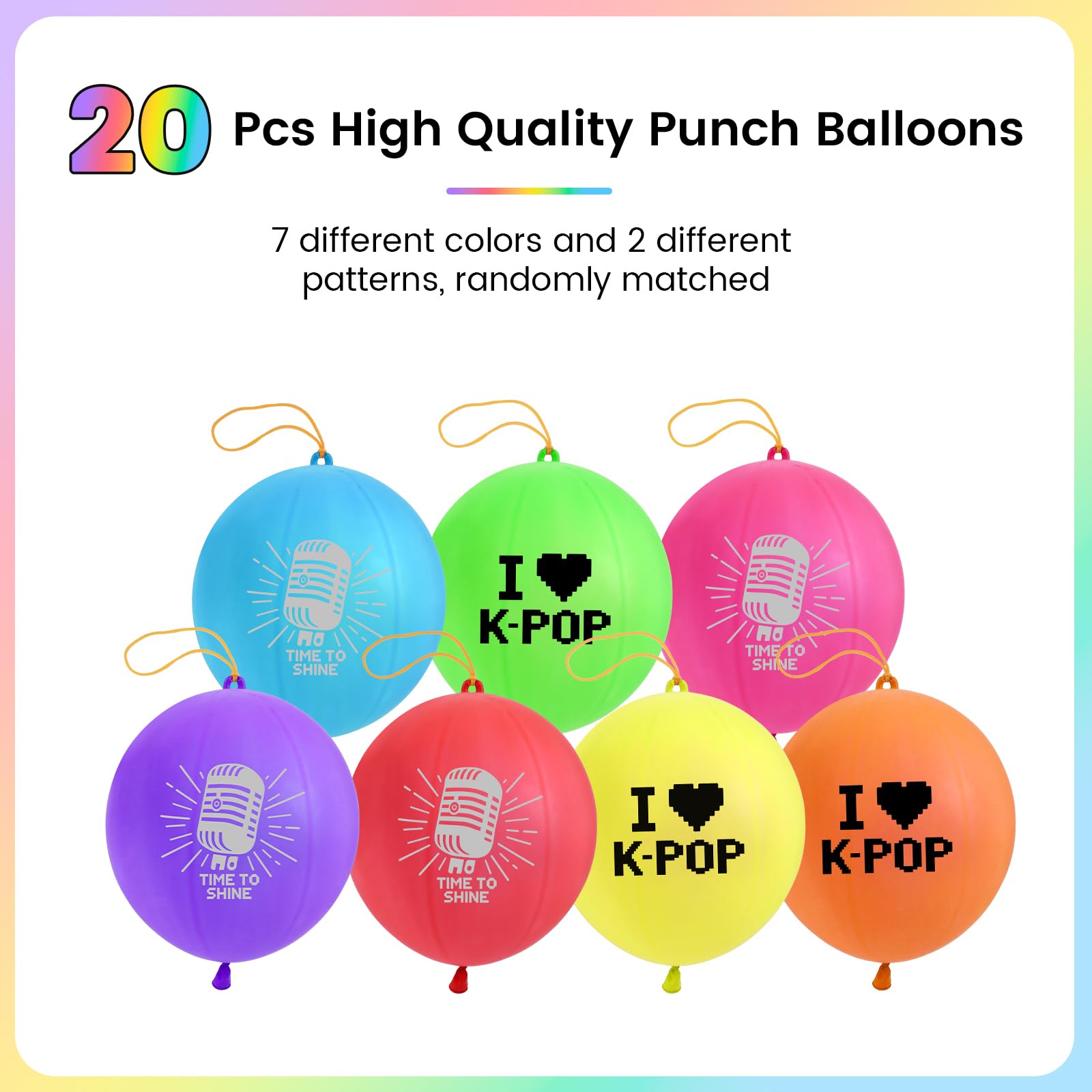 Birthday party decor KPOP Punch Balloons 20 Pcs suitable for celebrations