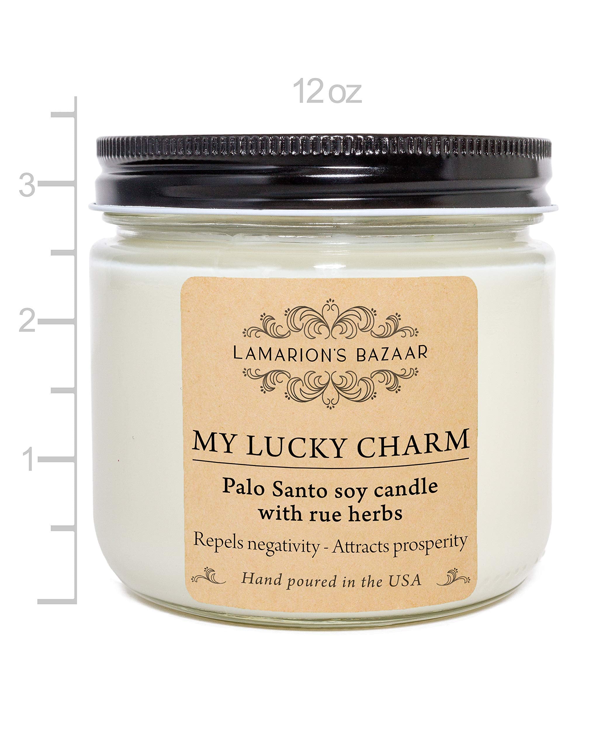 12 oz soy wax candle with Rue herbs ideal for cleansing