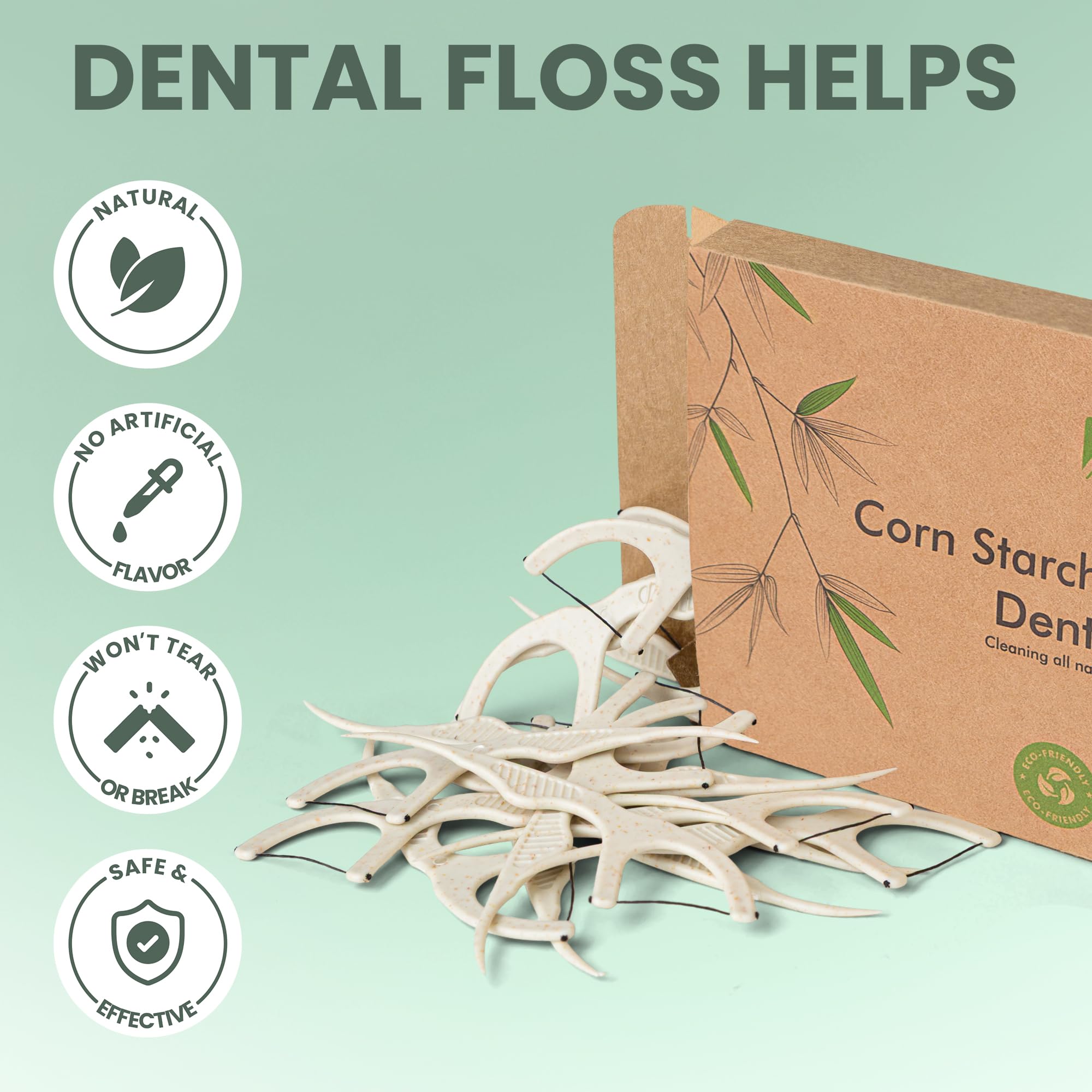 Kraft paper box packaging for natural floss picks