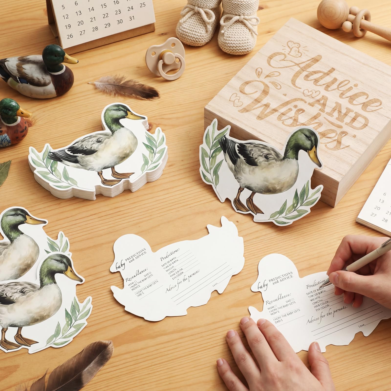 50 kraft paper baby shower prediction and advice cards