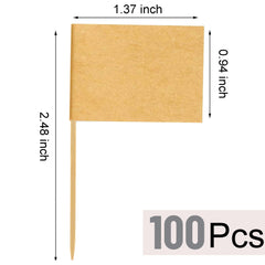 Charcuterie board labeling flags kraft color with toothpick stems