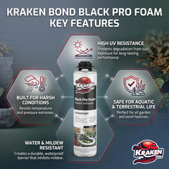 Kraken Bond 2pack black foam sealant product can display