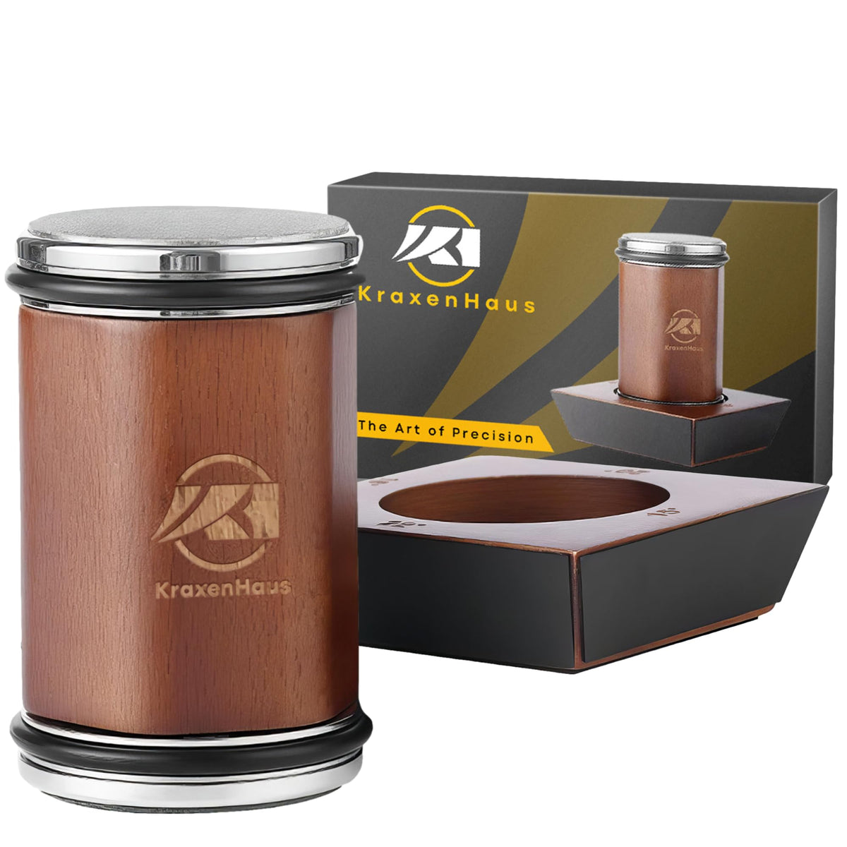KraxenHaus tumbler rolling knife sharpener kit with walnut base