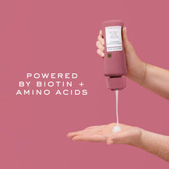 Biotin Shampoo for stronger hair Kristin Ess label close up