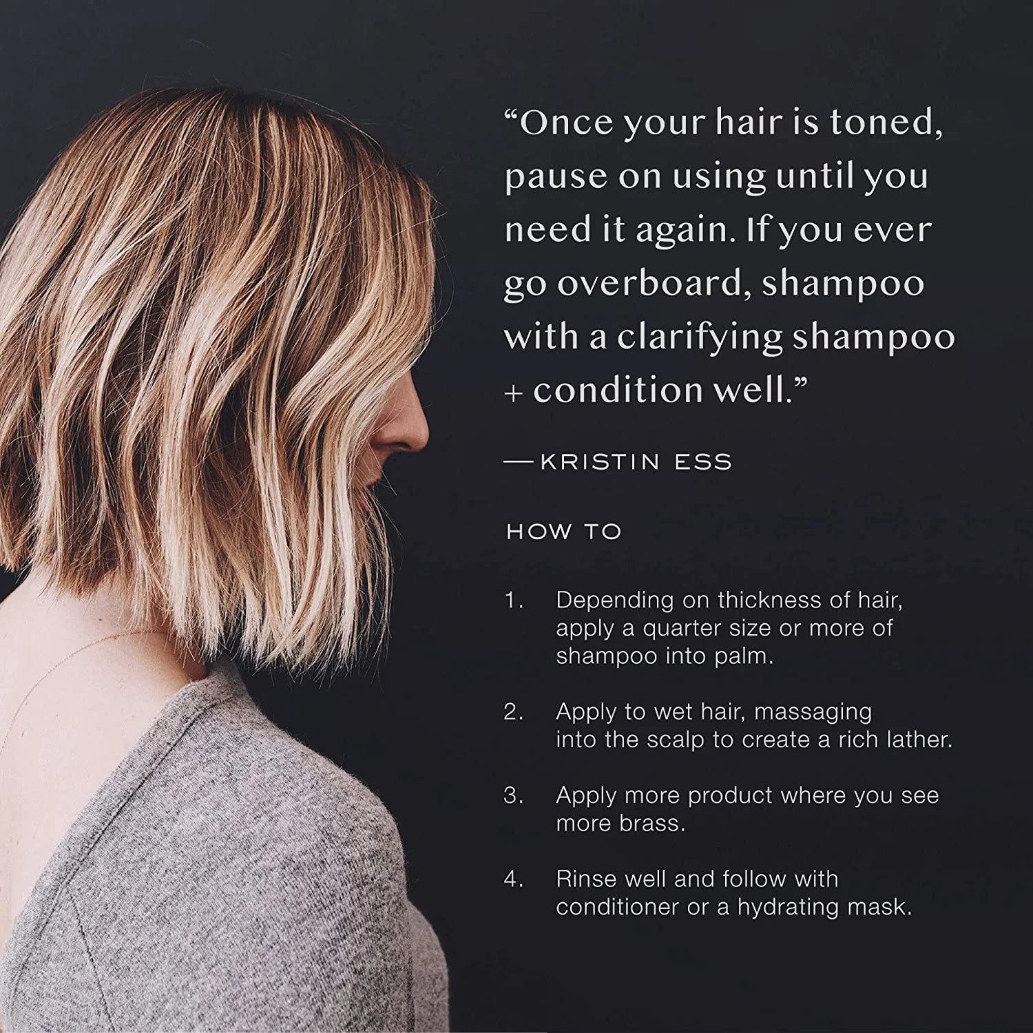 Sulfate-free purple toning shampoo bottle