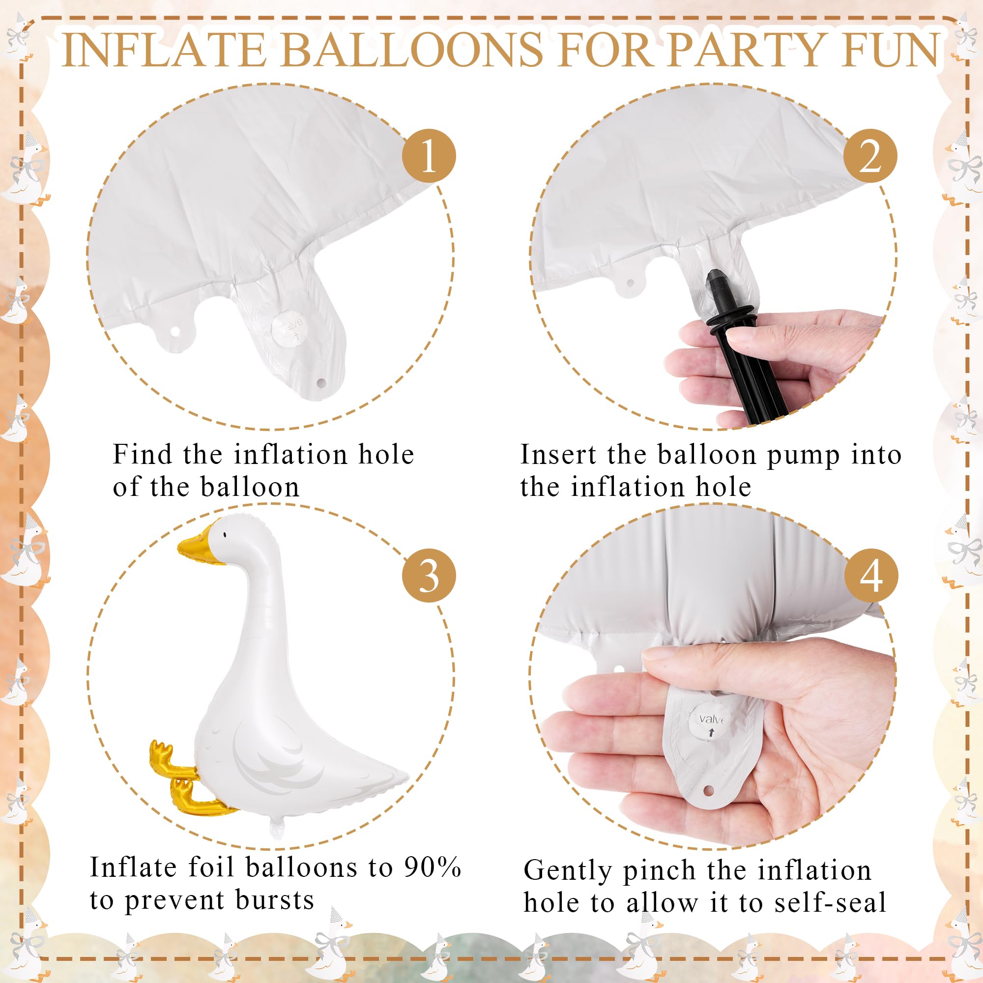 35-inch goose balloons pack ready for decor