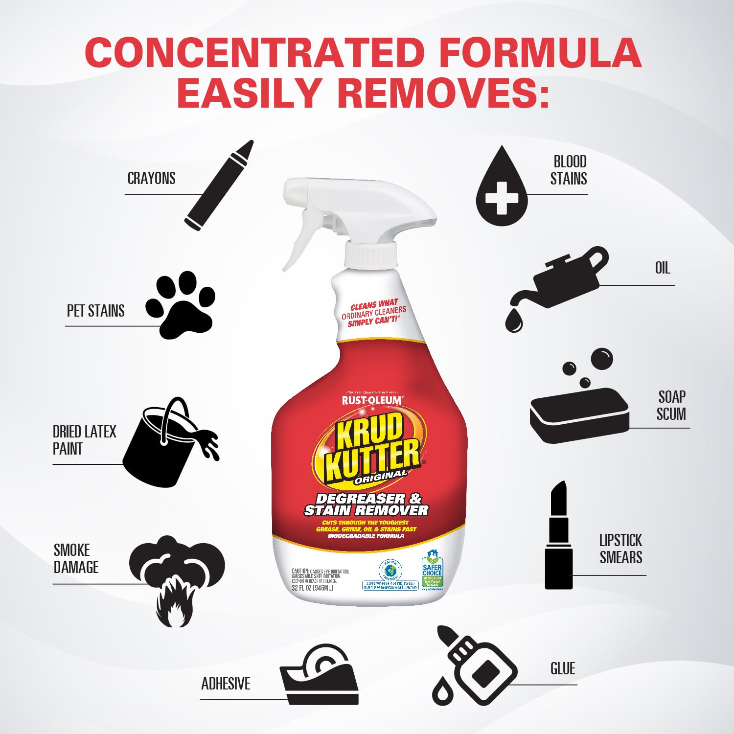 Krud Kutter Original cleaner degreaser spray 32 oz bottle on shelf