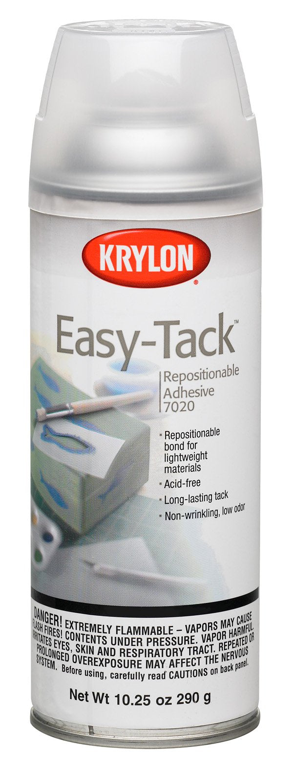 Krylon K07020007 Easy Tack repositionable adhesive spray can 10.25 oz
