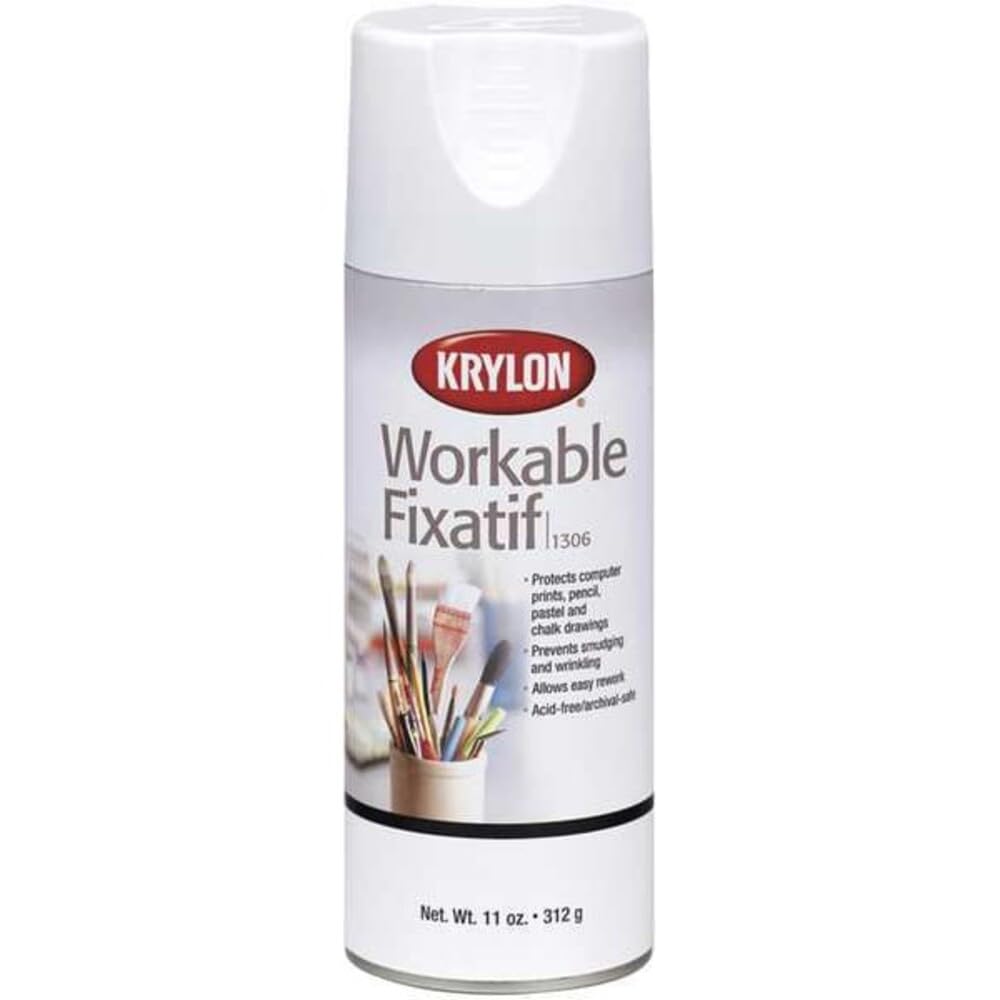 Krylon Workable Fixative Spray 11 oz clear gloss