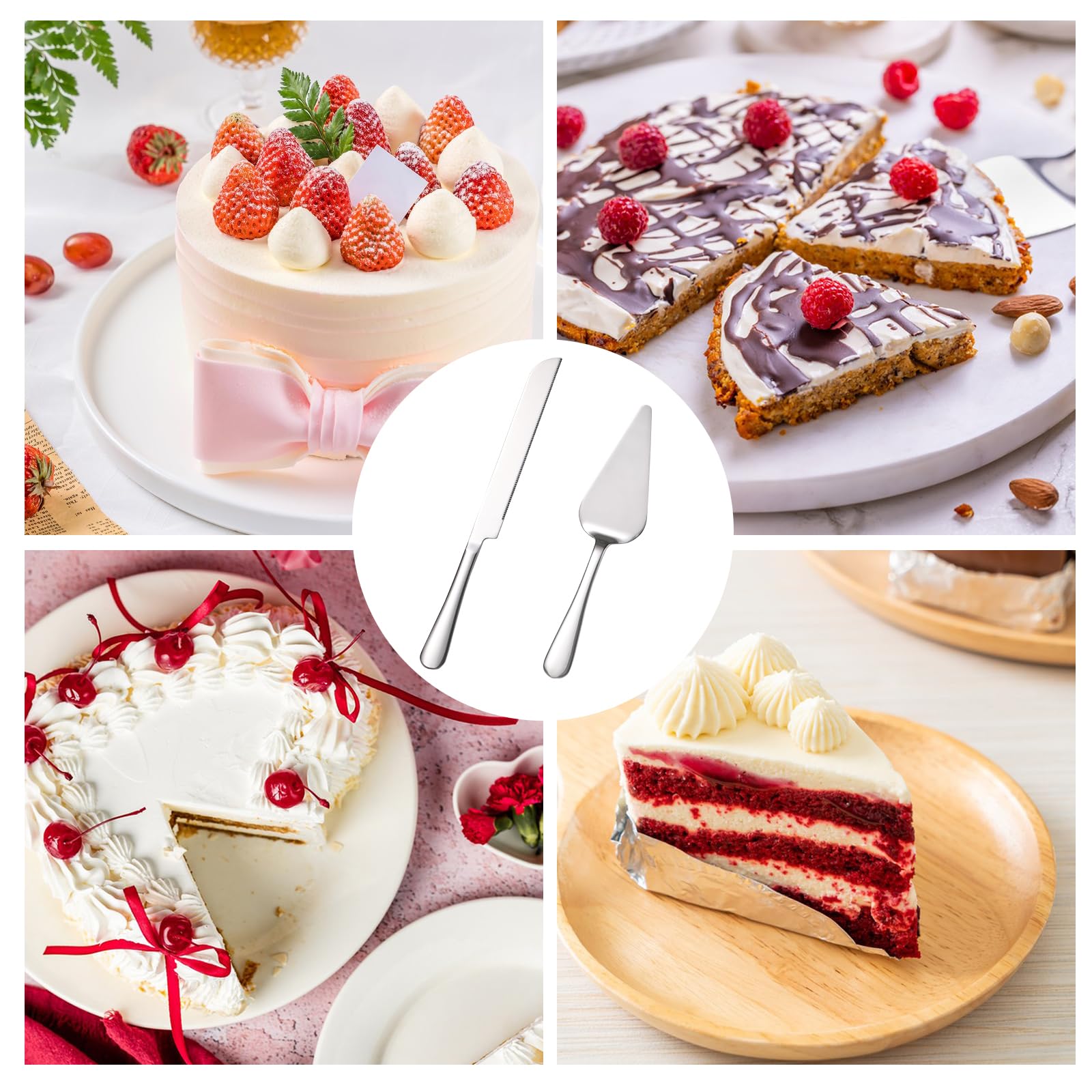 KSENDALO wedding cake server with mirror finish stainless steel
