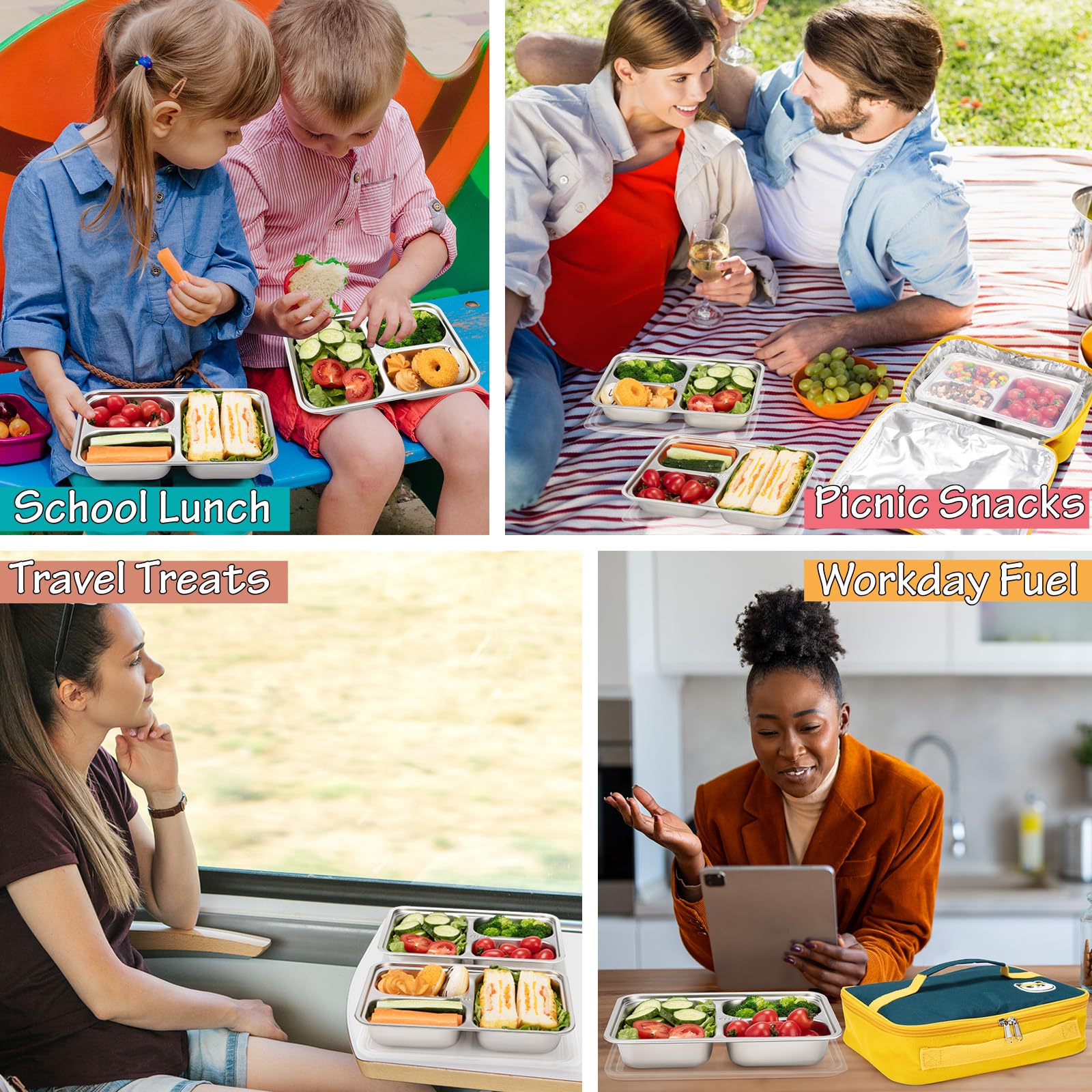 Plastic lids for metal snack containers keeping food fresh