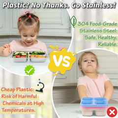 Dishwasher safe stainless steel snack containers for daily use