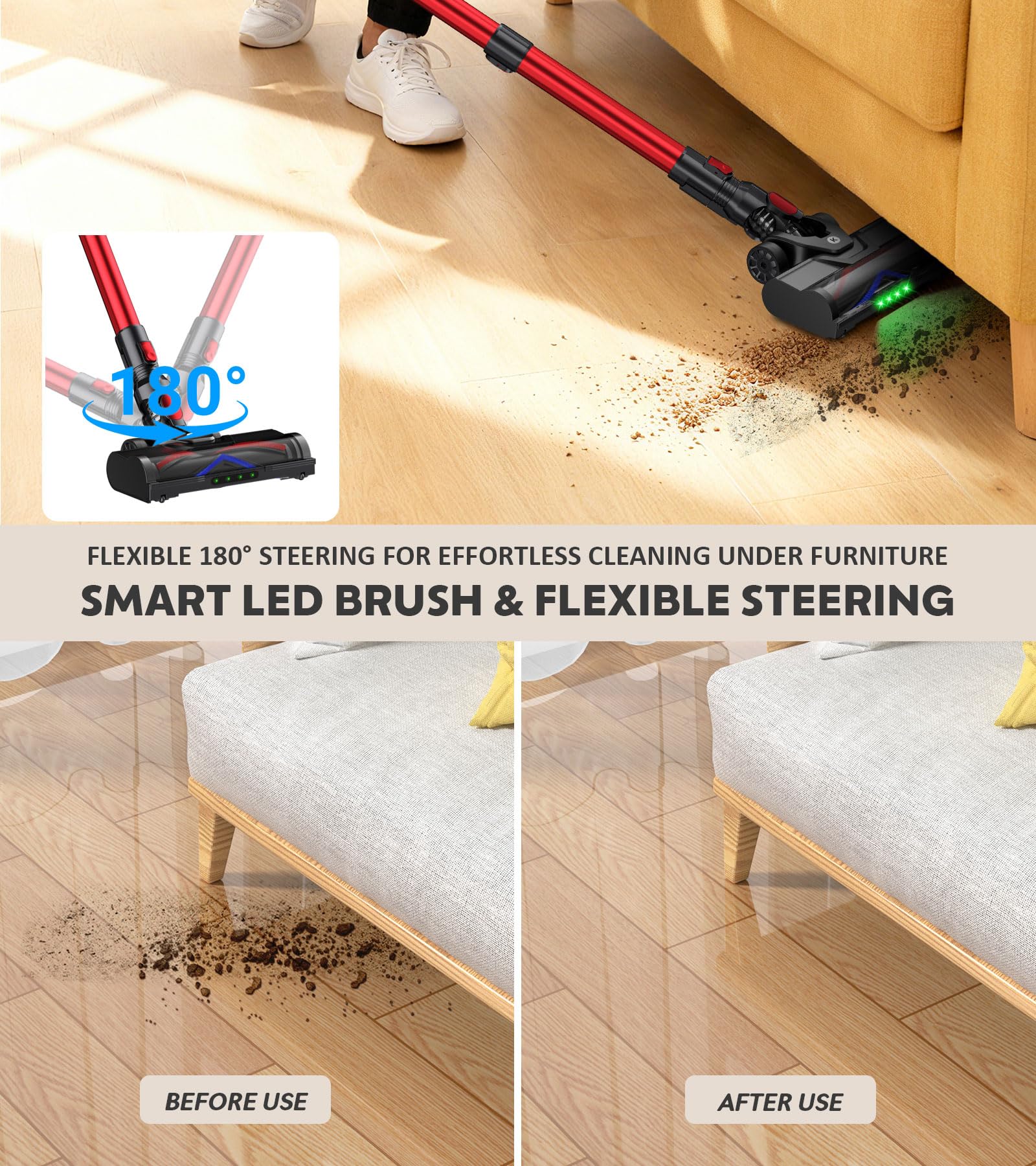 Anti-tangle brush LED headlights image