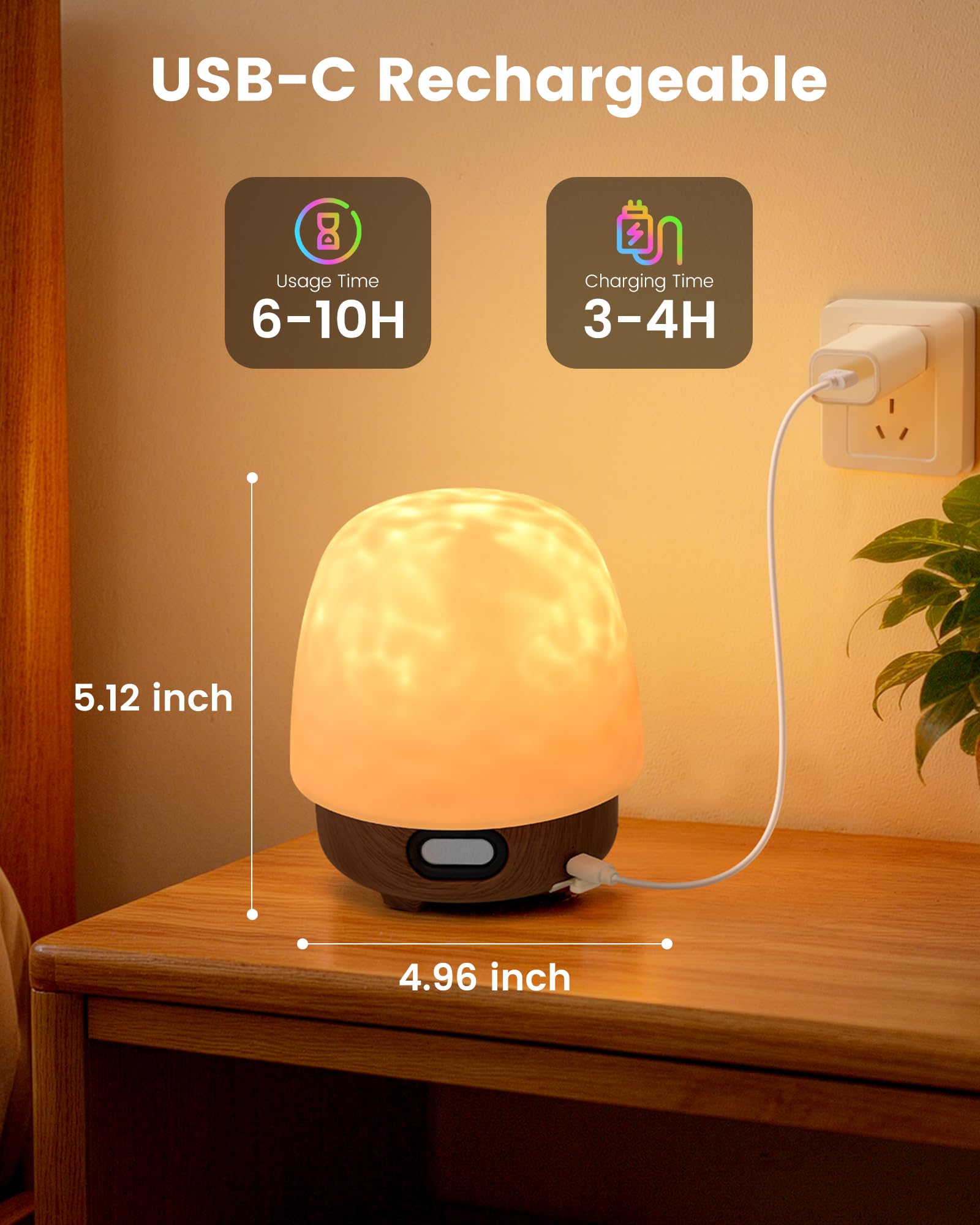 Rechargeable portable shower lamp for humid environments