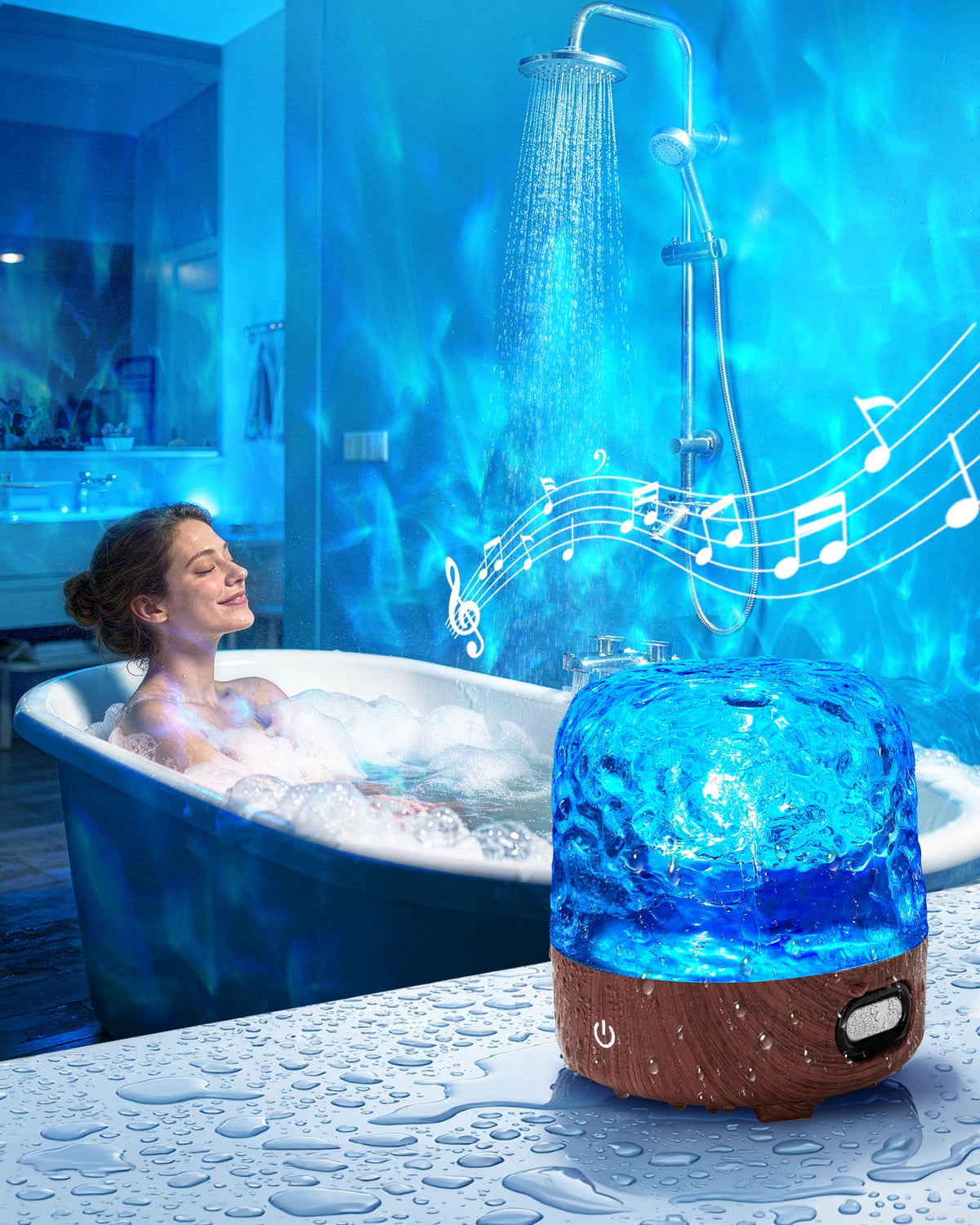 KUAILEYA Waterproof Shower Lamp in bathroom setting