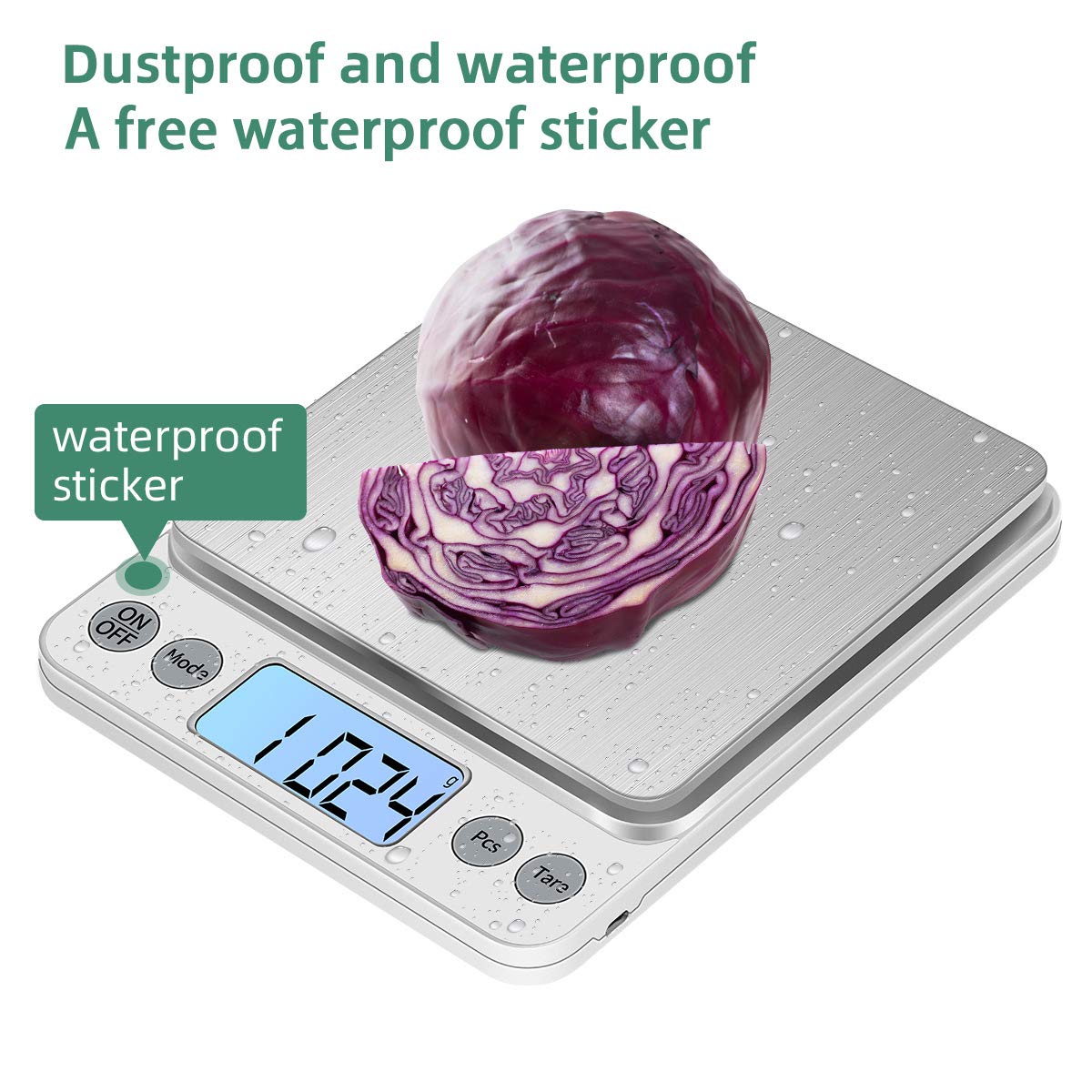 Includes 2 AAA batteries and charging cable with KUBEI scale